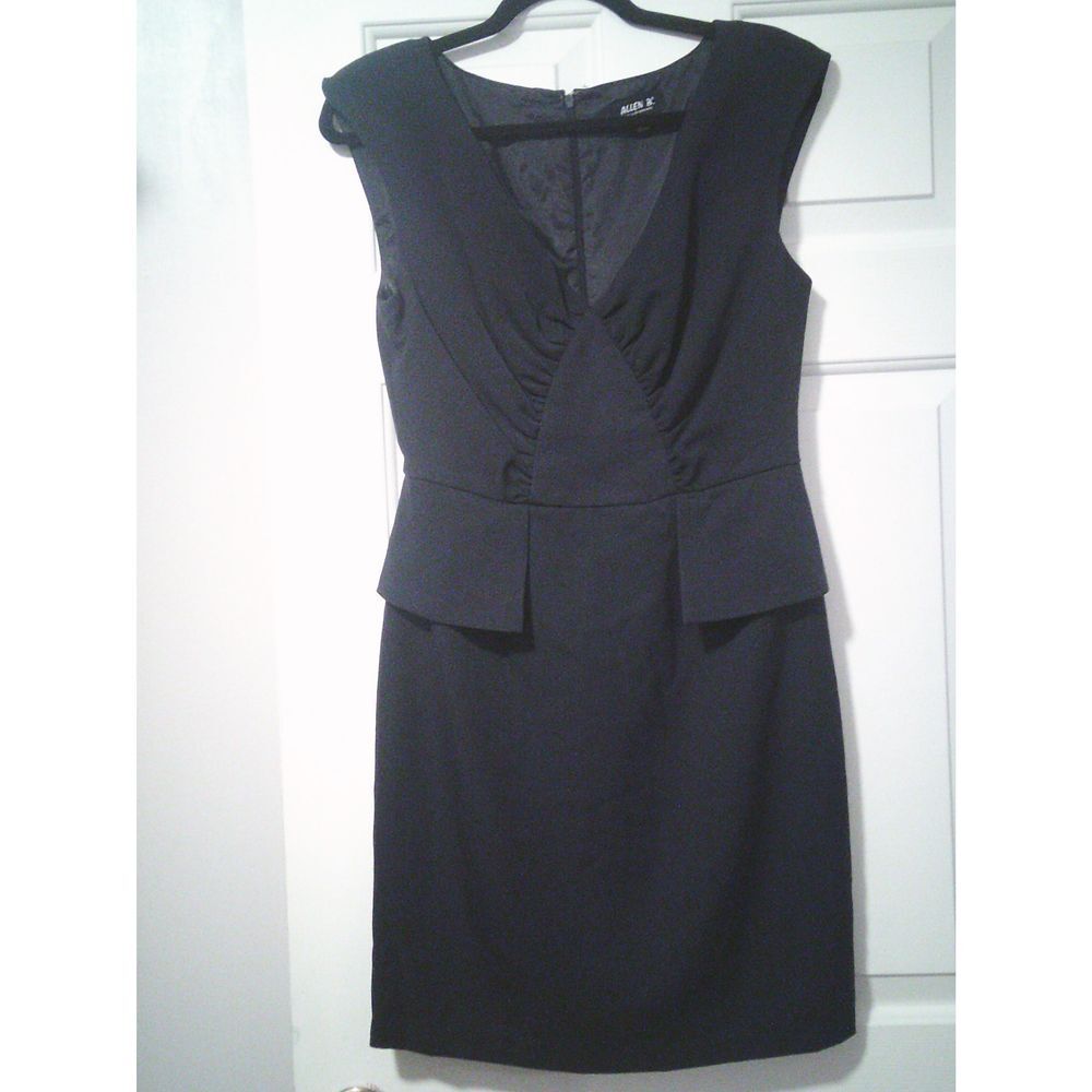 Allen B. Deep‎ Navy Peplum Cocktail Dress Sleeveless Professional Formal Wear